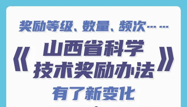 【圖解】《山西省科學(xué)技術(shù)獎勵辦法》有了新變化